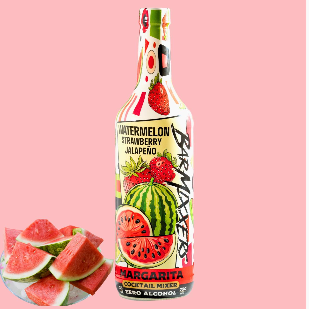 BarMixxers Watermelon Strawberry Jalapeño Margarita Beverage Mixer - 25oz - 13 Servings