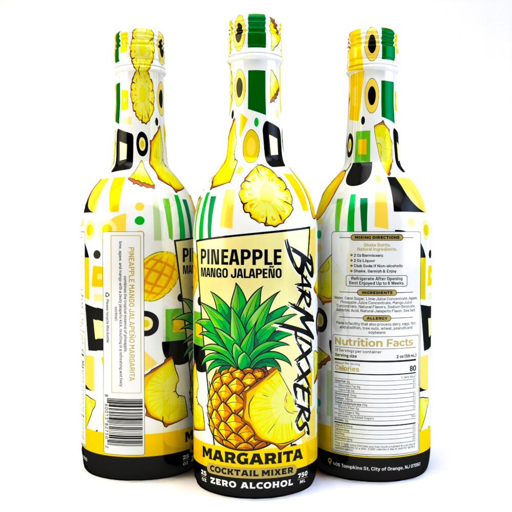 BarMixxers Pineapple, Mango, Jalapeno Margarita Beverage Mixer - 25oz - 13 Servings